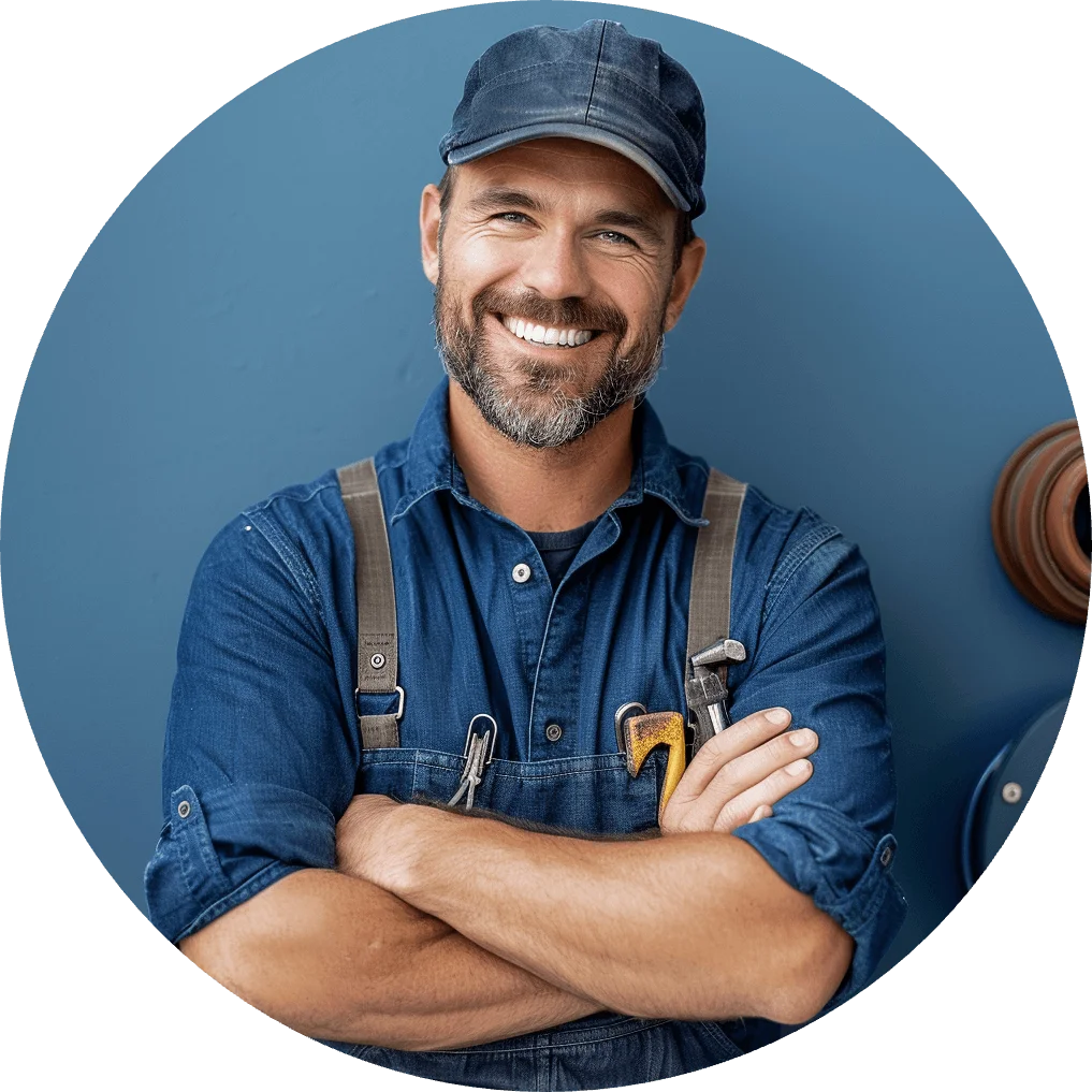Plumber in overalls